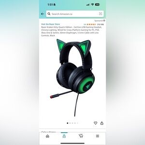 Razer kraken headset kitty ears